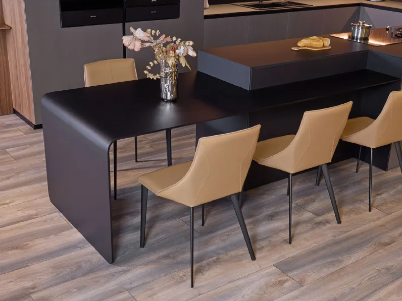 Cucina Diotti.com moderna con isola altri colori in legno Alux 01 outlet