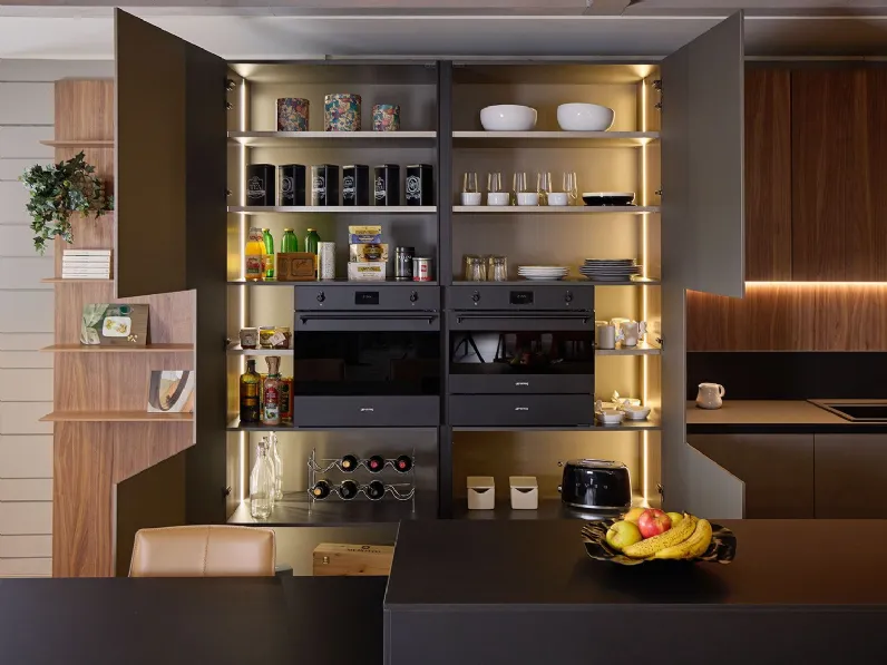 Cucina Diotti.com moderna con isola altri colori in legno Alux 01 outlet