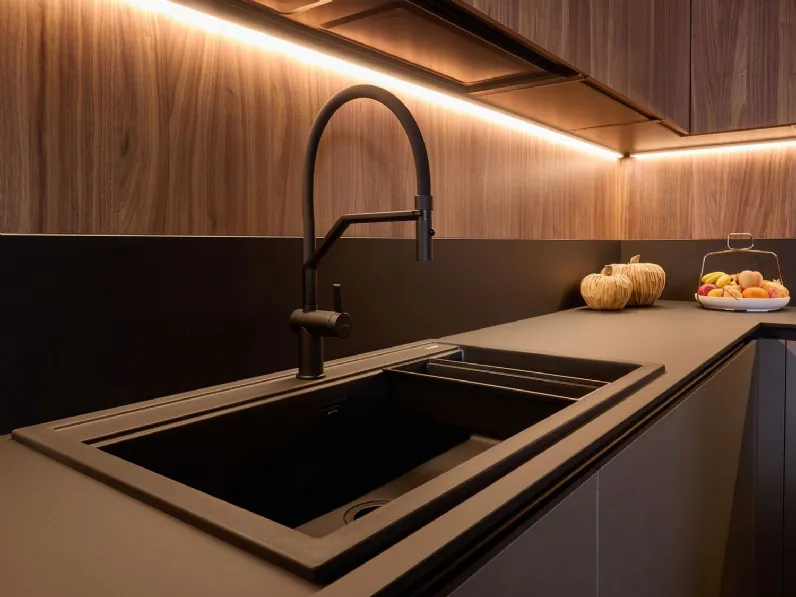 Cucina Diotti.com moderna con isola altri colori in legno Alux 01 outlet