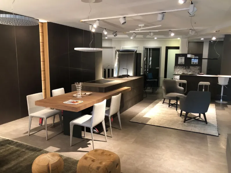 Cucina altri colori design con isola Modulnova Skill gres - blade a soli 33000€
