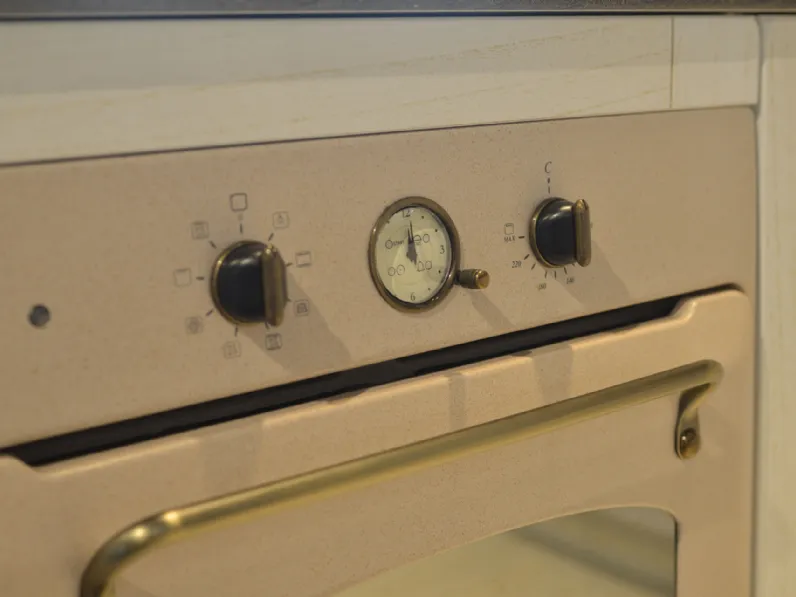 Cucina con penisola in legno bianca Cc02 a prezzo scontato