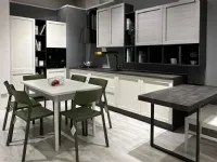 Cucina Net cucine moderna con penisola bianca in legno Elsa
