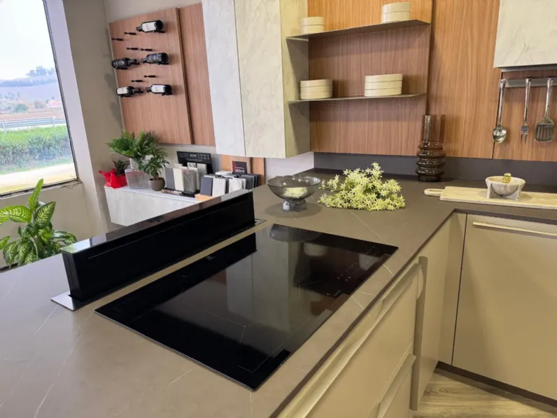 Cucina febal casa  moderna tortora Febal con penisola scontata 62%