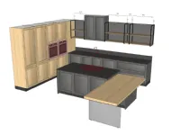 Cucina Prima cucine moderna con penisola altri colori in laccata opaco Noah