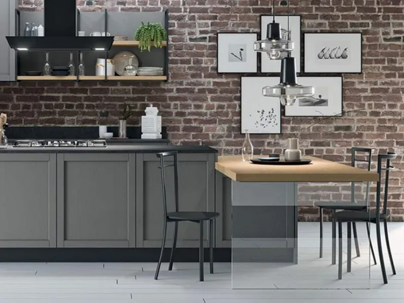 Cucina Prima cucine moderna con penisola altri colori in laccata opaco Noah