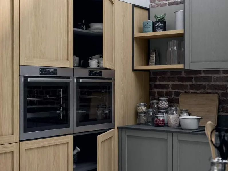 Cucina Prima cucine moderna con penisola altri colori in laccata opaco Noah
