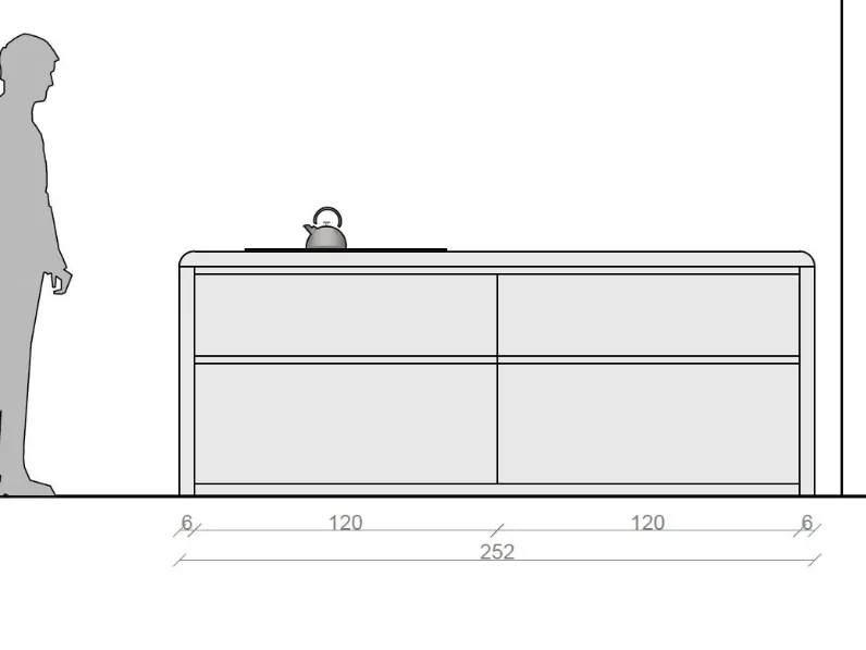 Cucina con isola moderna grigia Zampieri cucine Corner a soli 32950 Euro