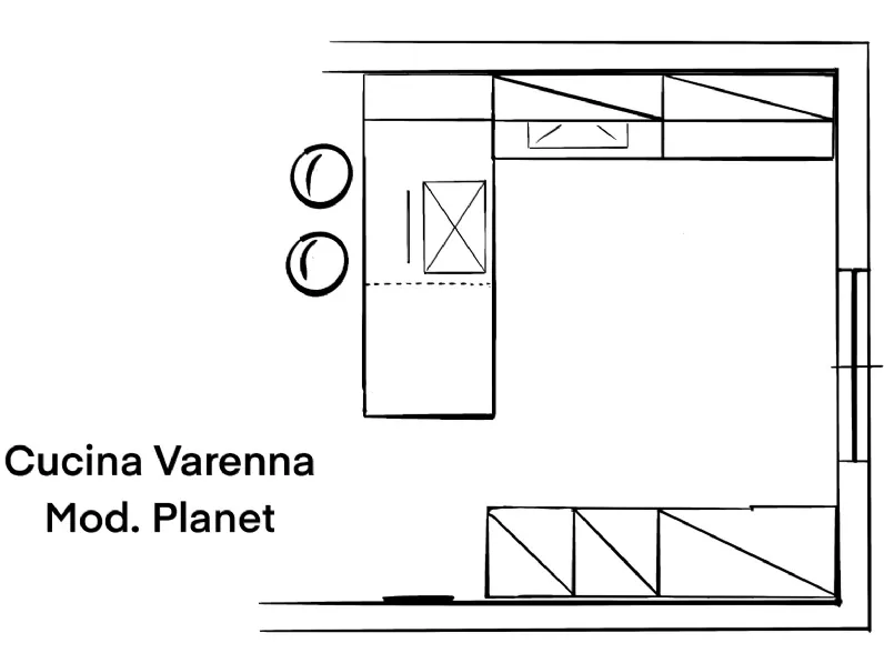 Cucina Varenna Cucina angolare modello planet PREZZO OUTLET scontata 77%