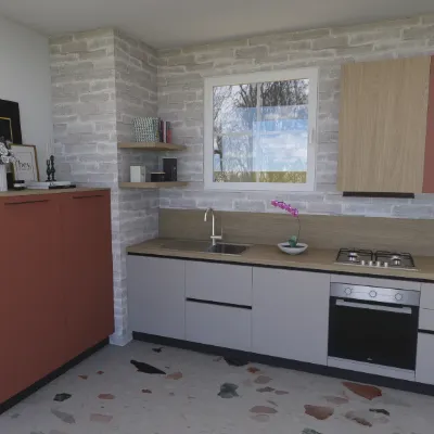 Cucina lineare in laminato opaco altri colori Cucina kali composizione 16 a prezzo scontato