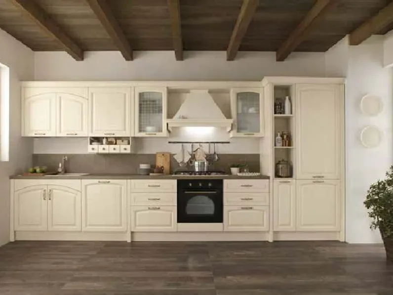 Cucina con isola classica bianca Colombini casa Cucina mida shabby chic vero legno   a soli 5890 Euro