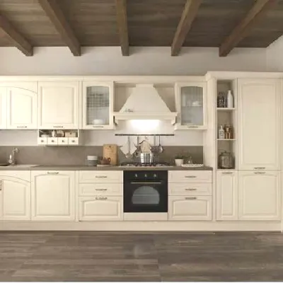 Cucina con isola classica bianca Colombini casa Cucina mida shabby chic vero legno   a soli 5890 Euro