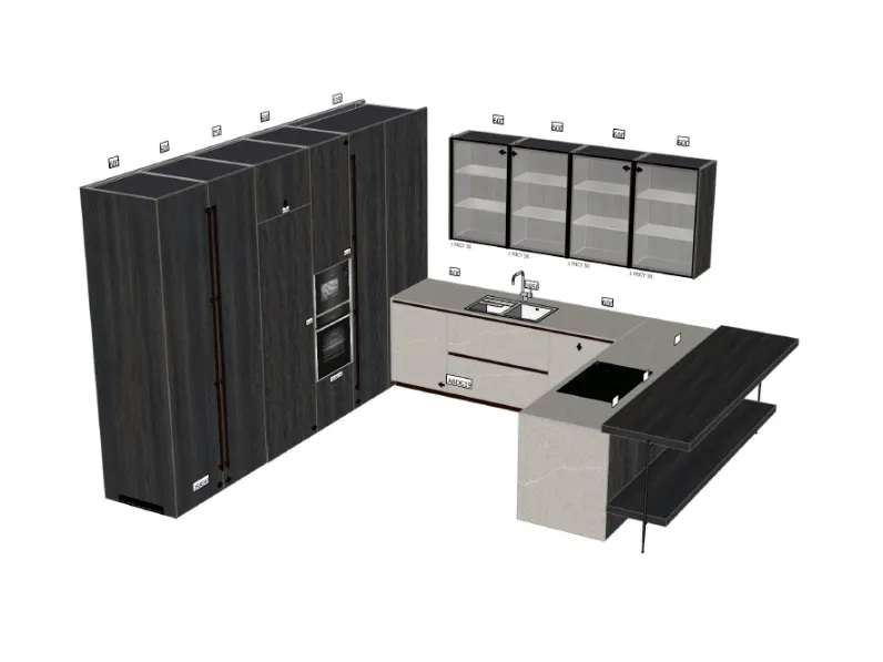 Cucina moderna ad angolo Cucina step Arrital a prezzo scontato