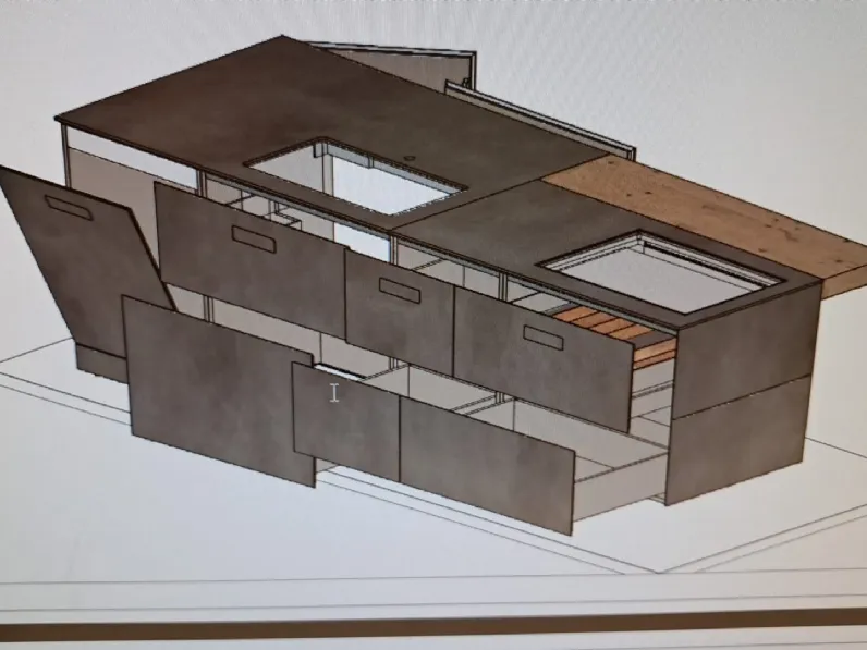 Cucina antracite design con isola Lago Cucina lago a soli 27000€