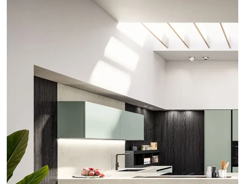 Cucina con penisola in laminato opaco a prezzo scontato 33%