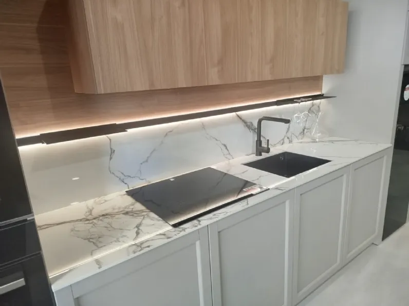 Cucina Imab design lineare tortora in laccata opaco Madeira