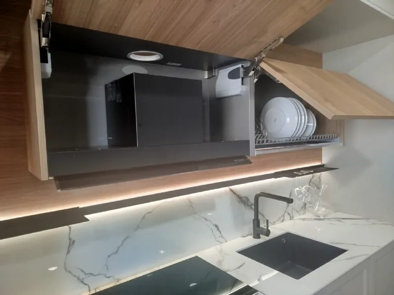 Cucina Imab design lineare tortora in laccata opaco Madeira