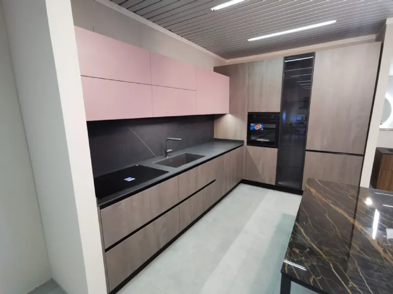 Cucina Dibiesse moderna ad angolo grigia in nobilitato Emporio