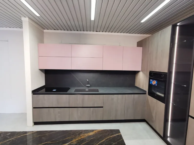 Cucina Dibiesse moderna ad angolo grigia in nobilitato Emporio
