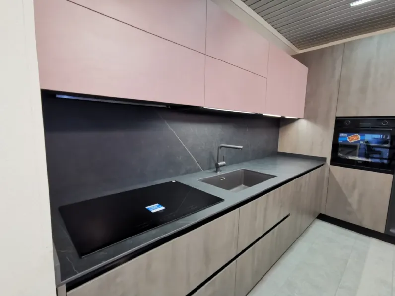 Cucina Dibiesse moderna ad angolo grigia in nobilitato Emporio