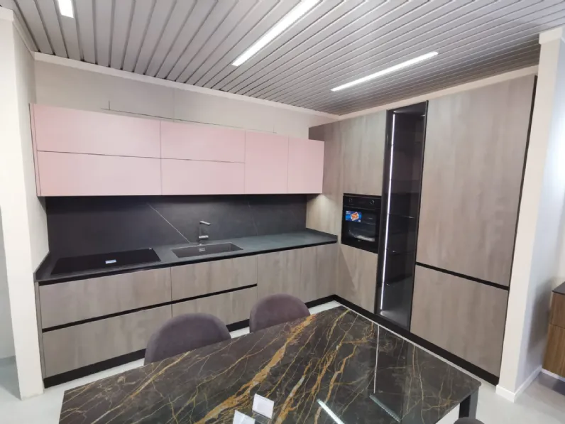 Cucina Dibiesse moderna ad angolo grigia in nobilitato Emporio