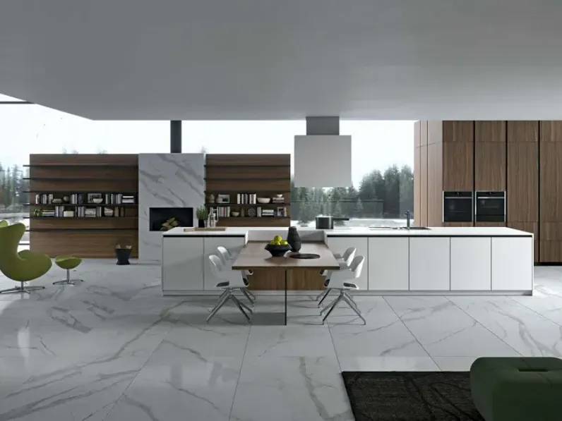 Cucina design con isola Vestimi Dibiesse a prezzo ribassato