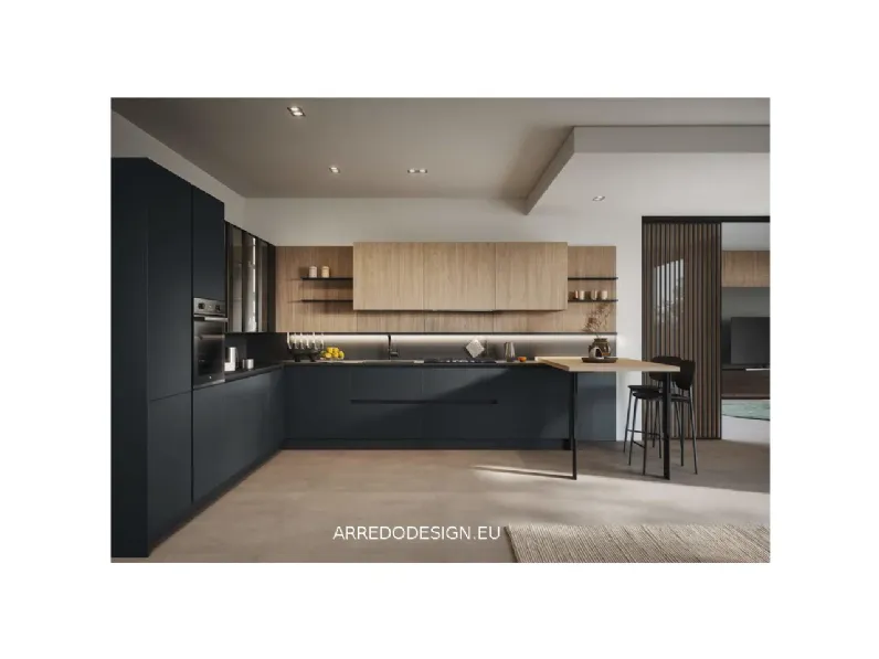 Cucina Domino moderna altri colori Prima cucine ad angolo scontata 30%