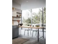 Cucina Domino composizione 01 moderna rovere chiaro Prima cucine con penisola scontata 50%
