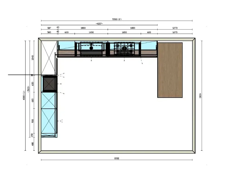 Cucina Domino composizione 01 moderna rovere chiaro Prima cucine con penisola scontata 50%