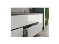 Cucina bianca moderna lineare Domino Prima cucine in Offerta Outlet
