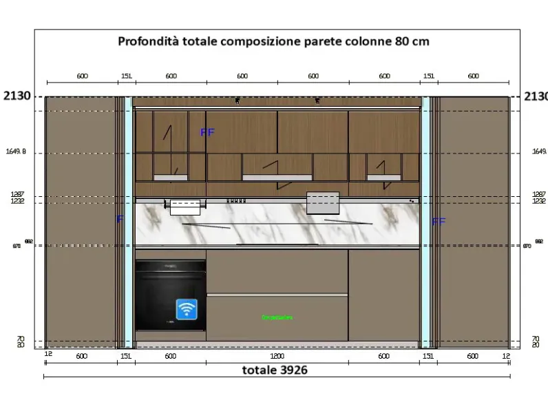 Cucina con isola Ernestomeda Sign SCONTATA 42%