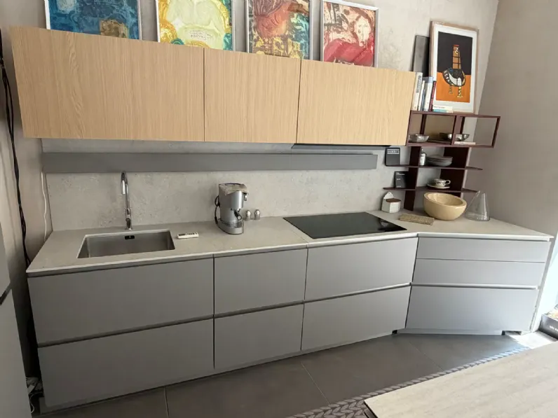 Cucina Folio design grigia Snaidero lineare scontata 30%