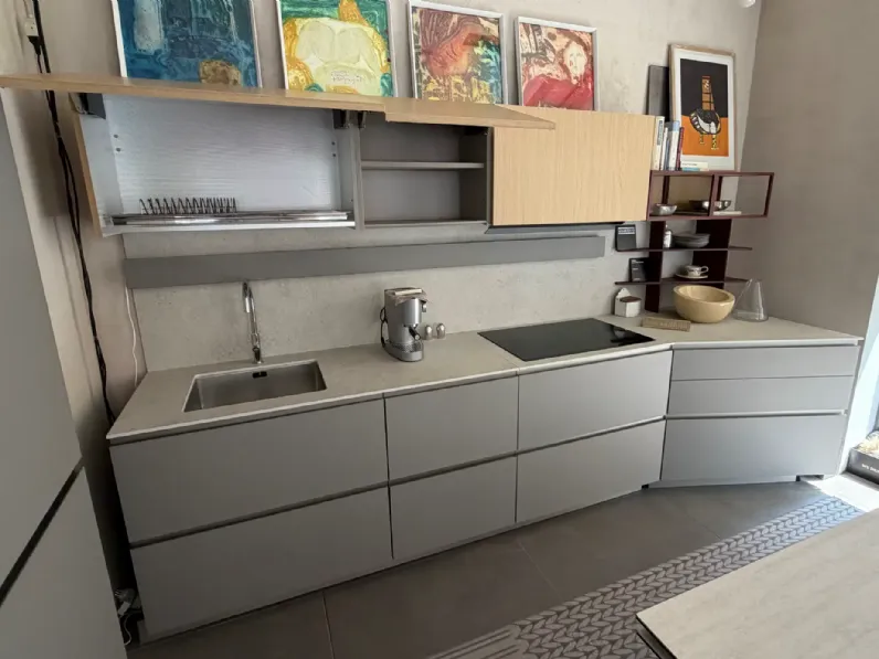 Cucina Folio design grigia Snaidero lineare scontata 30%