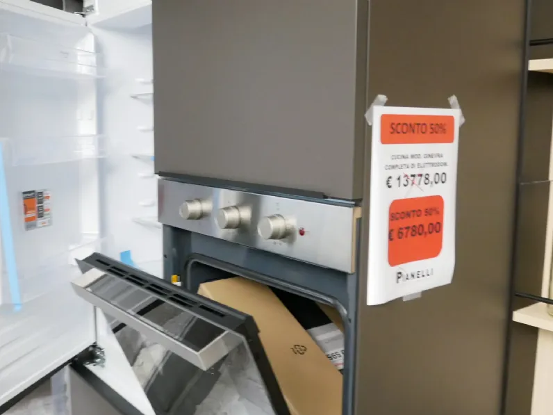 Cucina lineare in laminato materico grigia Cucina modello ginevra ciao cucina a prezzo scontato