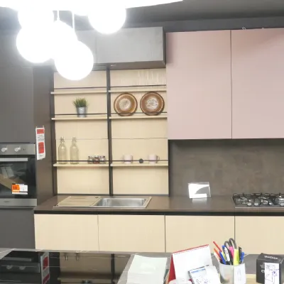 Cucina lineare in laminato materico grigia Cucina modello ginevra ciao cucina a prezzo scontato