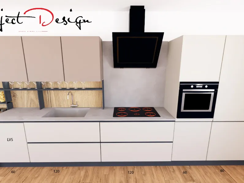 Cucina Sp22  design grigia Astra lineare scontata 49%