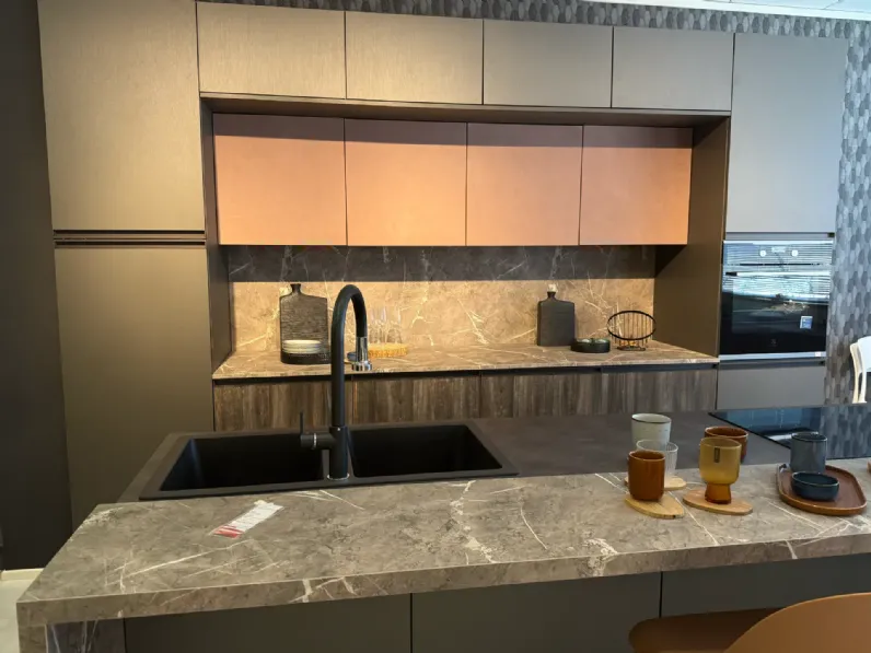 Cucina a PREZZI OUTLET in laminato materico Arrex -30%