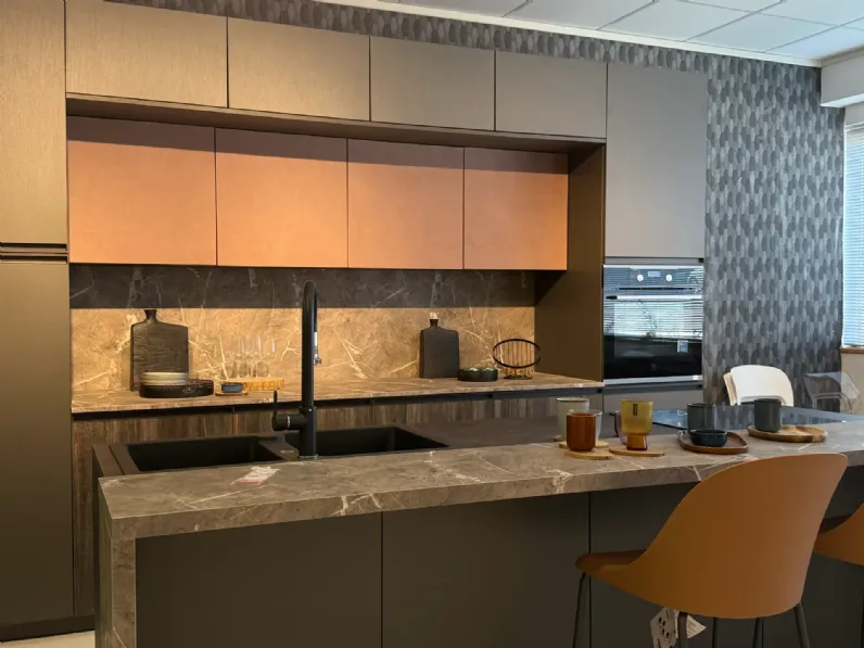 Cucina a PREZZI OUTLET in laminato materico Arrex -30%