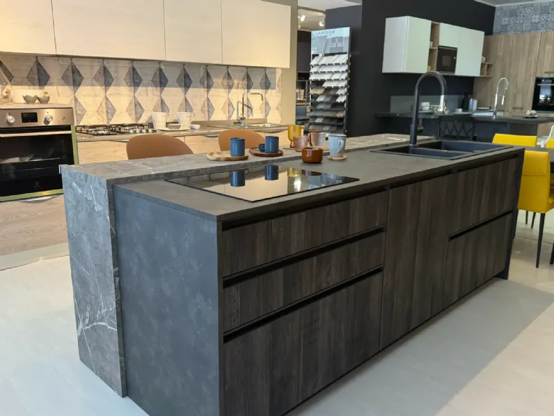 Cucina a PREZZI OUTLET in laminato materico Arrex -30%