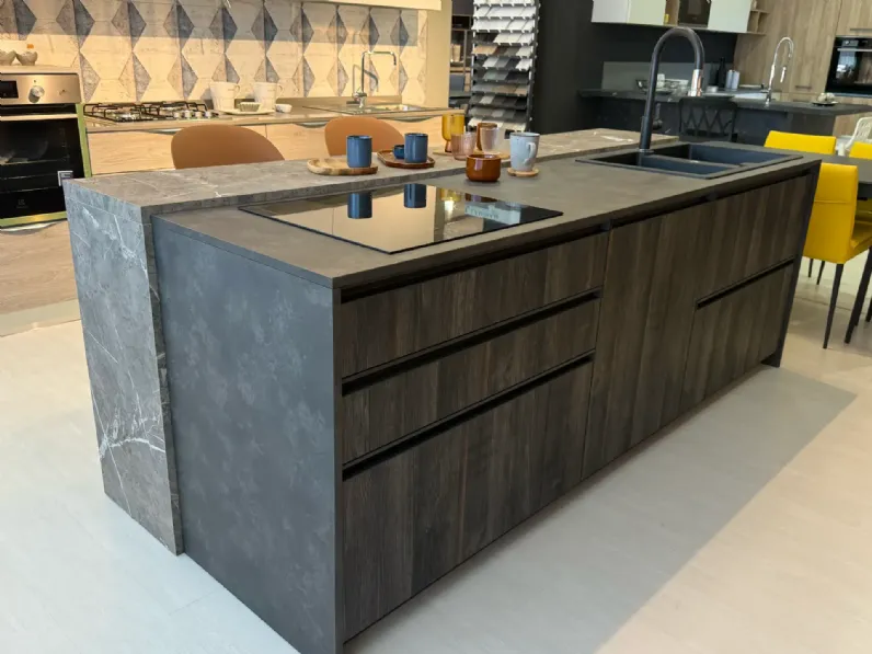 Cucina a PREZZI OUTLET in laminato materico Arrex -30%