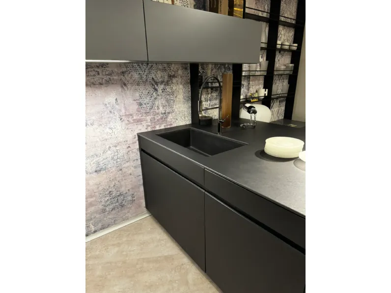 Cucina grigia moderna con penisola Dibiesse Area 22 xl job a soli 14260 Euro