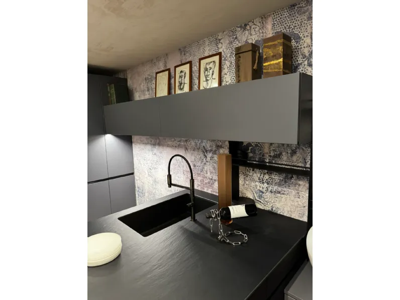 Cucina grigia moderna con penisola Dibiesse Area 22 xl job a soli 14260 Euro