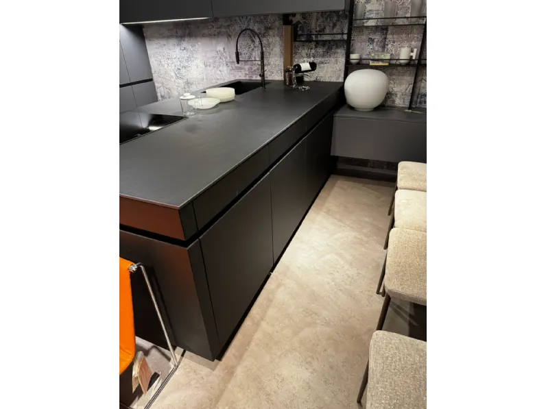 Cucina grigia moderna con penisola Dibiesse Area 22 xl job a soli 14260 Euro