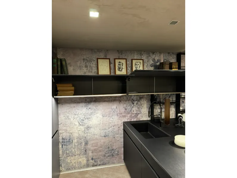 Cucina grigia moderna con penisola Dibiesse Area 22 xl job a soli 14260 Euro
