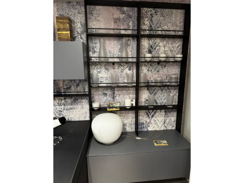Cucina grigia moderna con penisola Dibiesse Area 22 xl job a soli 14260 Euro