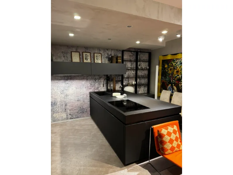 Cucina grigia moderna con penisola Dibiesse Area 22 xl job a soli 14260 Euro