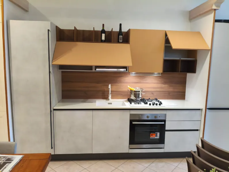 Cucina lineare in laminato opaco grigia Cucina cloe a prezzo scontato