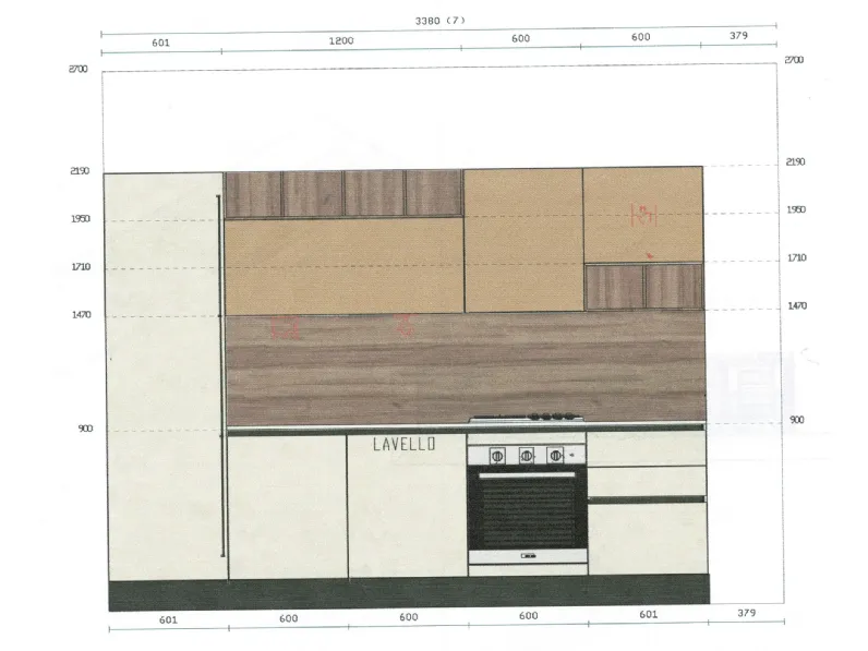 Cucina lineare in laminato opaco grigia Cucina cloe a prezzo scontato
