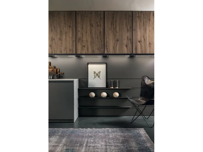 Cucina Kronos design grigia Arredo3 con isola scontata 35%