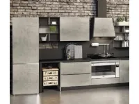 Cucina grigio moderna con penisola Cucina industrial cemento e metallo  Nuovi mondi cucine scontata