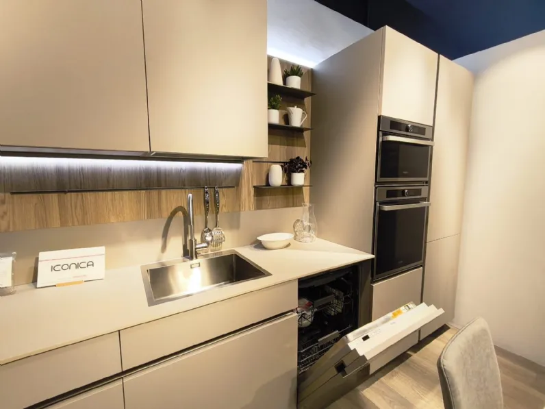 Cucina Veneta Cucine moderna ad angolo tortora in hpl Iconica